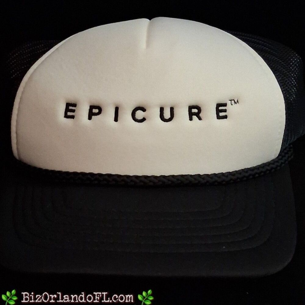 Epicure Logo Adjustable Foam Trucker Hat Black & White NWT